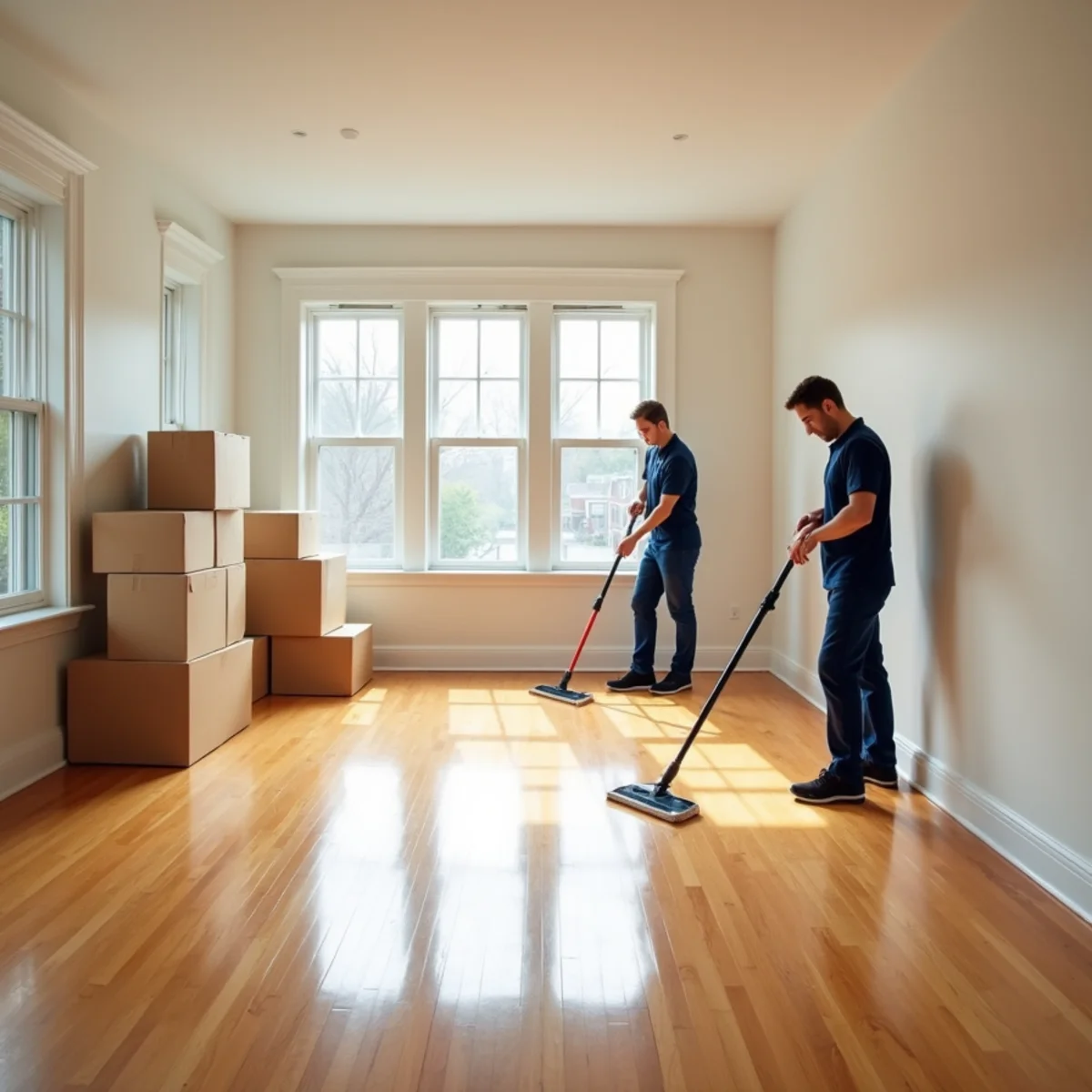 Empty pristine apartment prepared for security deposit return in Selden NY